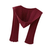 Maxbell Scarf with Hoodie Windproof Casual Winter Balaclava for Women Walking Female Dark Red