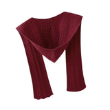 Maxbell Scarf with Hoodie Windproof Casual Winter Balaclava for Women Walking Female Dark Red