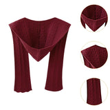 Maxbell Scarf with Hoodie Windproof Casual Winter Balaclava for Women Walking Female Dark Red