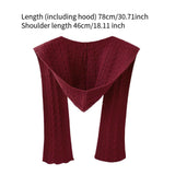 Maxbell Scarf with Hoodie Windproof Casual Winter Balaclava for Women Walking Female Dark Red