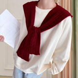 Maxbell Scarf with Hoodie Windproof Casual Winter Balaclava for Women Walking Female Dark Red