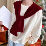 Maxbell Scarf with Hoodie Windproof Casual Winter Balaclava for Women Walking Female Dark Red