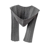 Maxbell Scarf with Hoodie Windproof Casual Winter Balaclava for Women Walking Female Gray