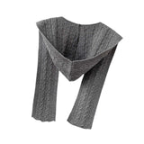 Maxbell Scarf with Hoodie Windproof Casual Winter Balaclava for Women Walking Female Gray