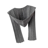 Maxbell Scarf with Hoodie Windproof Casual Winter Balaclava for Women Walking Female Gray