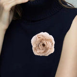 Maxbell Flower Brooch 8cm Fashion Rose Brooch for Party Wedding Clothing Accessories Champagne