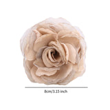 Maxbell Flower Brooch 8cm Fashion Rose Brooch for Party Wedding Clothing Accessories Champagne