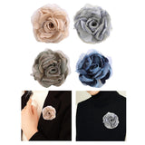 Maxbell Flower Brooch 8cm Fashion Rose Brooch for Party Wedding Clothing Accessories Champagne