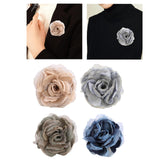 Maxbell Flower Brooch 8cm Fashion Rose Brooch for Party Wedding Clothing Accessories Champagne