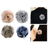 Maxbell Flower Brooch 8cm Fashion Rose Brooch for Party Wedding Clothing Accessories Champagne