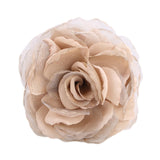 Maxbell Flower Brooch 8cm Fashion Rose Brooch for Party Wedding Clothing Accessories Champagne