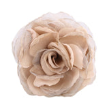 Maxbell Flower Brooch 8cm Fashion Rose Brooch for Party Wedding Clothing Accessories Champagne