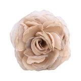 Maxbell Flower Brooch 8cm Fashion Rose Brooch for Party Wedding Clothing Accessories Champagne