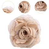 Maxbell Flower Brooch 8cm Fashion Rose Brooch for Party Wedding Clothing Accessories Champagne
