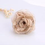 Maxbell Flower Brooch 8cm Fashion Rose Brooch for Party Wedding Clothing Accessories Champagne