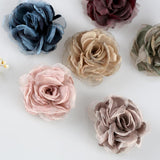 Maxbell Flower Brooch 8cm Fashion Rose Brooch for Party Wedding Clothing Accessories Champagne