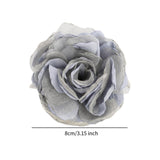 Maxbell Flower Brooch 8cm Fashion Rose Brooch for Party Wedding Clothing Accessories Blue and Gray