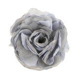 Maxbell Flower Brooch 8cm Fashion Rose Brooch for Party Wedding Clothing Accessories Blue and Gray
