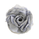 Maxbell Flower Brooch 8cm Fashion Rose Brooch for Party Wedding Clothing Accessories Blue and Gray