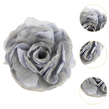 Maxbell Flower Brooch 8cm Fashion Rose Brooch for Party Wedding Clothing Accessories Blue and Gray