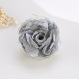 Maxbell Flower Brooch 8cm Fashion Rose Brooch for Party Wedding Clothing Accessories Blue and Gray