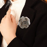 Maxbell Flower Brooch 8cm Fashion Rose Brooch for Party Wedding Clothing Accessories Green