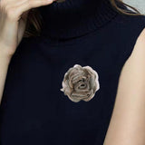 Maxbell Flower Brooch 8cm Fashion Rose Brooch for Party Wedding Clothing Accessories Green