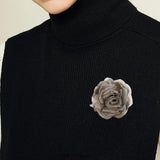 Maxbell Flower Brooch 8cm Fashion Rose Brooch for Party Wedding Clothing Accessories Green