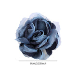 Maxbell Flower Brooch 8cm Fashion Rose Brooch for Party Wedding Clothing Accessories Navy