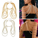 Maxbell Shoulder Body Chain Shoulder Chain Bikini Chain Fashion Adjustable Arm Chain Gold