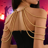 Maxbell Shoulder Body Chain Shoulder Chain Bikini Chain Fashion Adjustable Arm Chain Gold