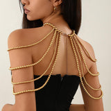 Maxbell Shoulder Body Chain Shoulder Chain Bikini Chain Fashion Adjustable Arm Chain Gold