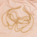 Maxbell Beaded Body Chain Bra Outfit Breathable Unique Body Accessories Bikini Chain Gold