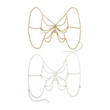 Maxbell Beaded Body Chain Bra Outfit Breathable Unique Body Accessories Bikini Chain Gold