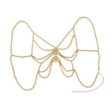 Maxbell Beaded Body Chain Bra Outfit Breathable Unique Body Accessories Bikini Chain Gold