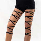 Maxbell Leg Wrap Leg Loop Leg Chain Multilayer Elastic for Dancing Cosplay Halloween Style A