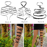 Maxbell Leg Wrap Leg Loop Leg Chain Multilayer Elastic for Dancing Cosplay Halloween Style A
