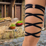 Maxbell Leg Wrap Leg Loop Leg Chain Multilayer Elastic for Dancing Cosplay Halloween Style B