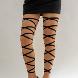 Maxbell Leg Wrap Leg Loop Leg Chain Multilayer Elastic for Dancing Cosplay Halloween Style C