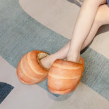 Maxbell Bread Slippers Novelty Anti Skid Sole Portable Indoor Shoes for Bedroom Dorm