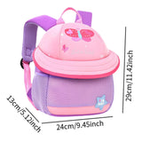 Maxbell Cute Mushroom Backpack for Kids Travel Bag Fashion Funny Schoolbag 3-6 Years Purple Butterfly L