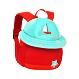 Maxbell Cute Mushroom Backpack for Kids Travel Bag Fashion Funny Schoolbag 3-6 Years Red Sailboat L
