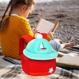 Maxbell Cute Mushroom Backpack for Kids Travel Bag Fashion Funny Schoolbag 3-6 Years Red Sailboat L
