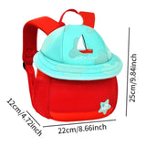 Maxbell Cute Mushroom Backpack for Kids Travel Bag Fashion Funny Schoolbag 3-6 Years Red Sailboat S