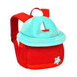 Maxbell Cute Mushroom Backpack for Kids Travel Bag Fashion Funny Schoolbag 3-6 Years Red Sailboat S