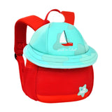 Maxbell Cute Mushroom Backpack for Kids Travel Bag Fashion Funny Schoolbag 3-6 Years Red Sailboat S