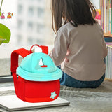 Maxbell Cute Mushroom Backpack for Kids Travel Bag Fashion Funny Schoolbag 3-6 Years Red Sailboat S