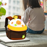 Maxbell Cute Mushroom Backpack for Kids Travel Bag Fashion Funny Schoolbag 3-6 Years Brown Chick L