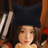 Maxbell Women Winter Hat Cute Winter Warm Beanie Cap for Hiking Travel Autumn Winter Black