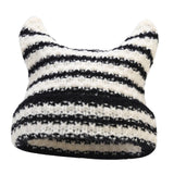 Maxbell Women Winter Hat Cute Winter Warm Beanie Cap for Hiking Travel Autumn Winter Black White